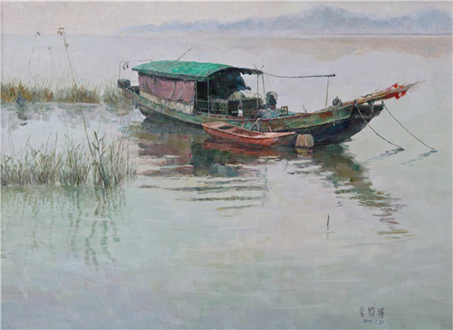 吴佩瑶 油画 《打渔归来》.jpg